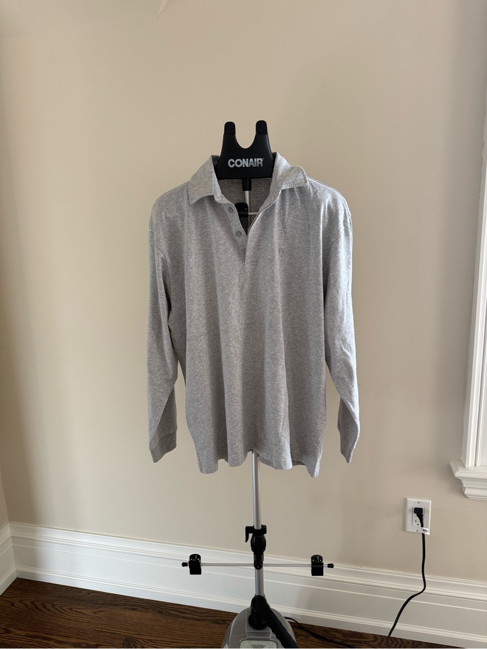 TNA Long-Sleeve Polo Shirt - Light Gray